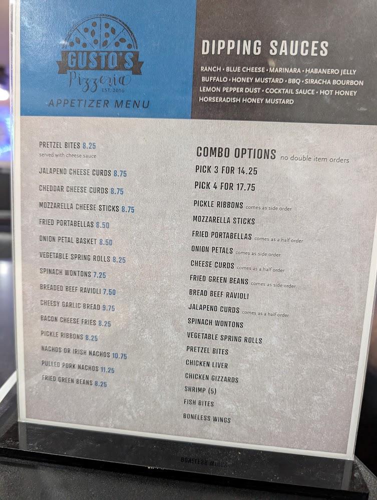 Gusto's Family Pizzeria Menu image 2